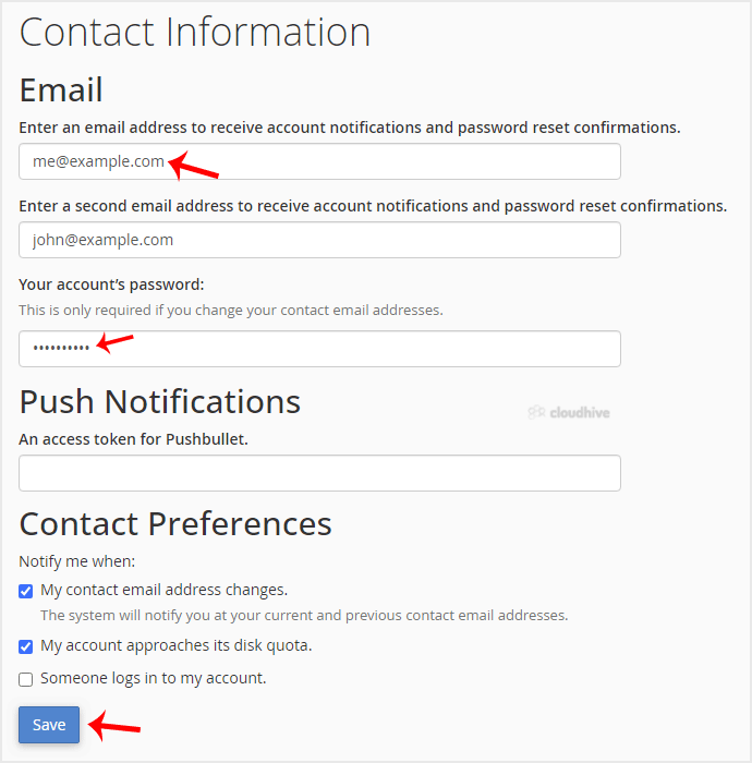 Cara Memperbarui Informasi Kontak cPanel dan Menerima Notifikasi Batas Resource
