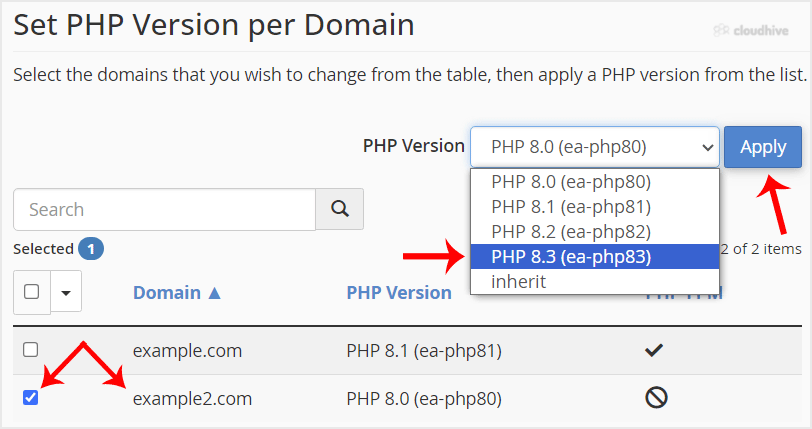 Cara Mengatur Versi PHP Berbeda per Domain di cPanel