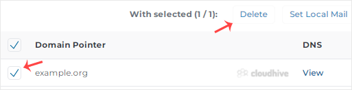 Cara Menghapus Domain Pointer di DirectAdmin