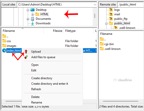 Cara Upload File Index ke Website Menggunakan FileZilla