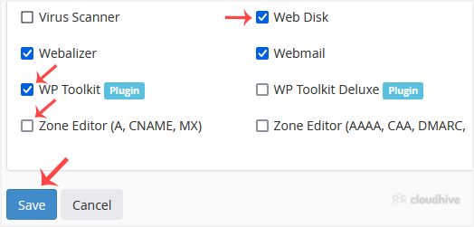 Cara Mengaktifkan atau Menonaktifkan Fitur cPanel Pelanggan dari WHM