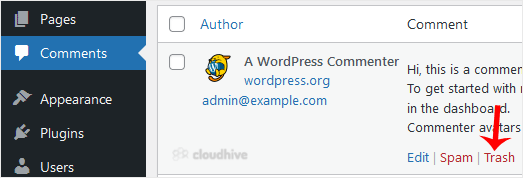 Cara Menghapus Contoh Komentar dan Postingan di WordPress