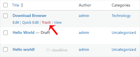 Cara Menghapus Postingan di WordPress